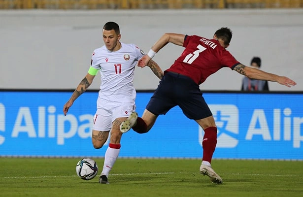Футболисты сборной Беларуси проиграли команде Чехии в квалификационном матче ЧМ-2022