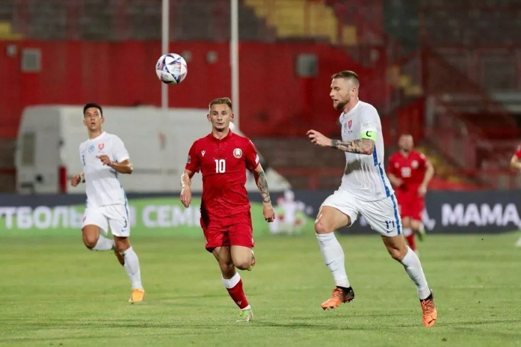 Сборная Беларуси проиграла словакам на старте Лиги наций УЕФА